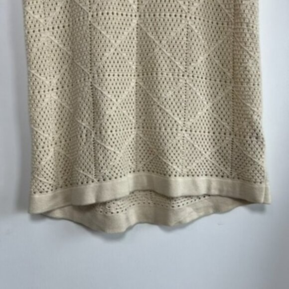 Abercrombie & Fitch Cream Crochet Knit Mini Dress Swim Cover, Size Medium - Picture 2 of 8